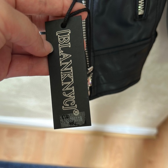 NWT. Blank NYC Midnight Faux Leather Moto Jacket sz xs - Picture 3 of 11